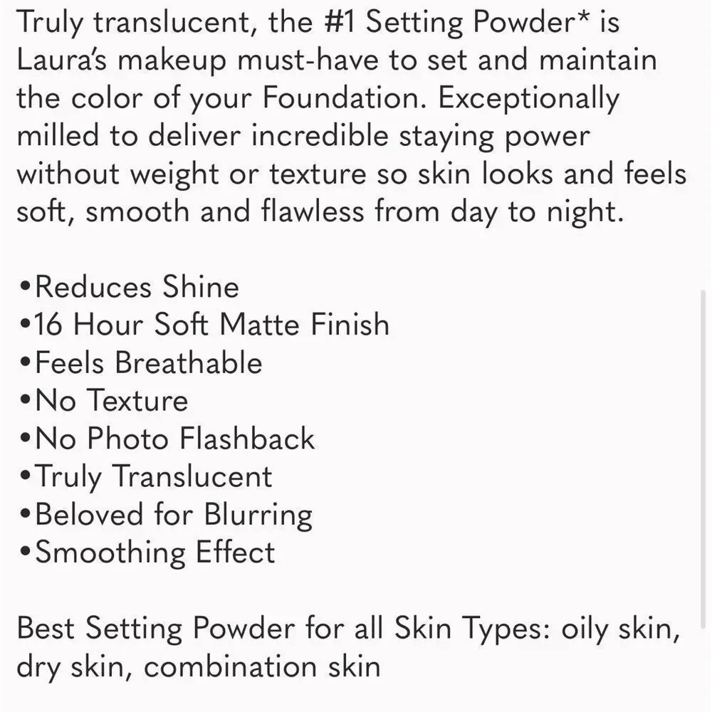 🌻LAURA MERCIER LOOSE TRANSLUCENT POWDER NEW TRAVELSZ
